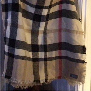 Plaid Fringe Scarf
